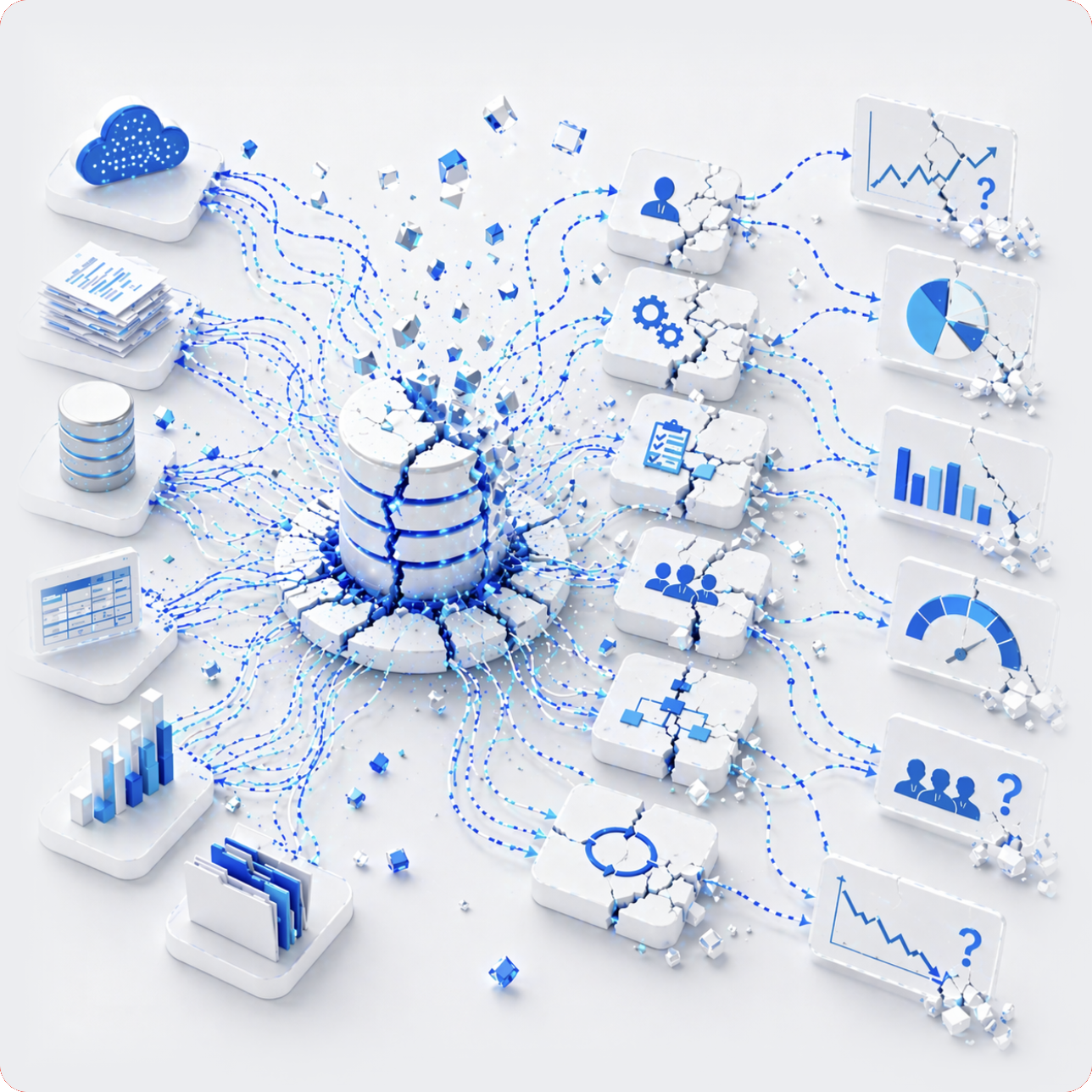 Fragmented systems and disconnected data visualization